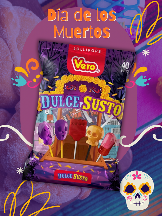 Vero Dulce Susto Paletas Halloween Theme Lollipops 40 Pcs