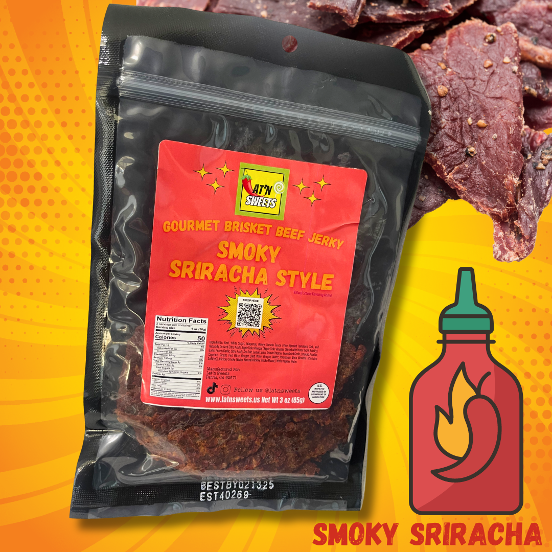 Smoky Sriracha Beef Jerky Brisket Trending Carne Seca sweet and spicy jerky