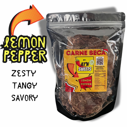 Lemon pepper carne seca beef jerky 