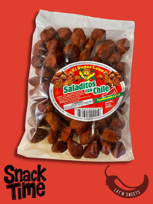 El Super Leon Con Chile 16 oz Dried Salted Chili Plums SALADITOS ENCHILADOS