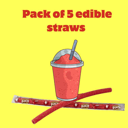 SOUR PUNCH: SIP-N-CHEW (CHERRY 5 EDIBLE STRAWS)