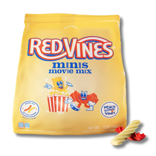 Red Vines Red and Buttered Popcorn Movie Mix Minis, 12oz Bag