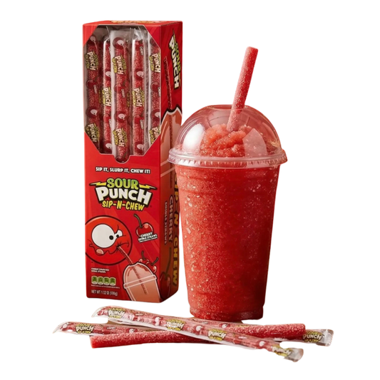 SOUR PUNCH: SIP-N-CHEW (CHERRY 5 EDIBLE STRAWS)