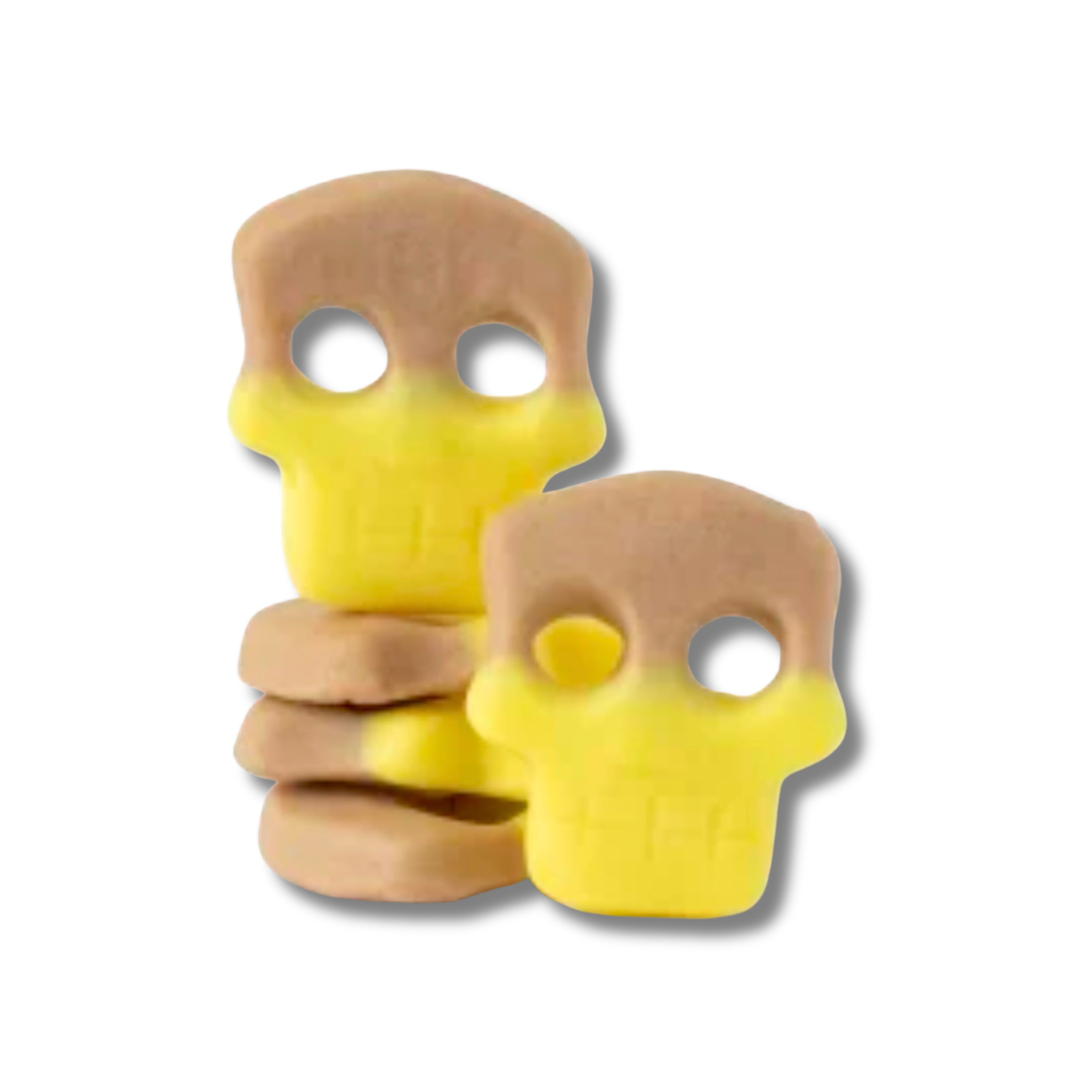 Swedish Candy:  Sweet Skulls - Banana & Toffee 1/2 Lbs - Free Shipping Included