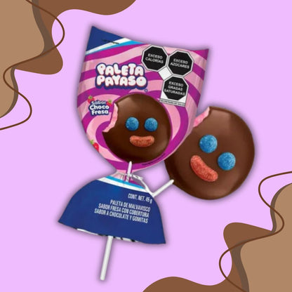 Paleta Payaso Sabor Choco Fresa (Strawberry) 10 PCS Box