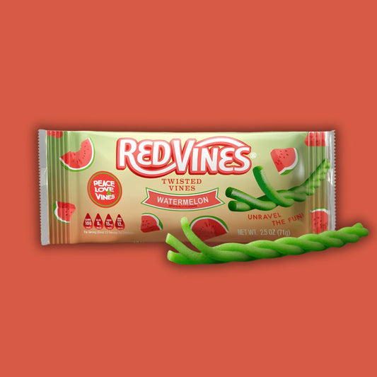 Red Vines Watermelon Twisted Vines, 2.5oz Bag