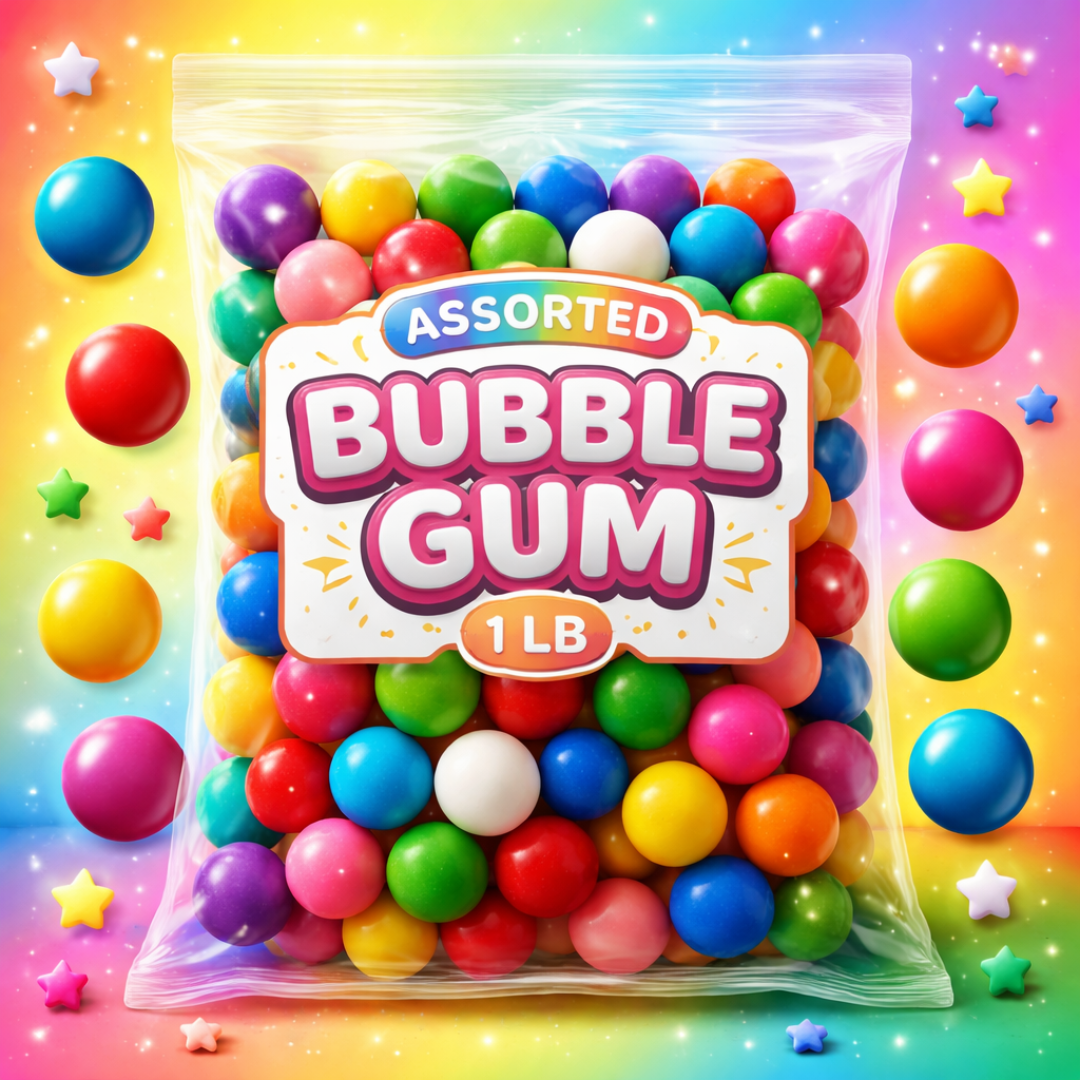 Assorted Bubble Gum balls - 1 LBS Bag